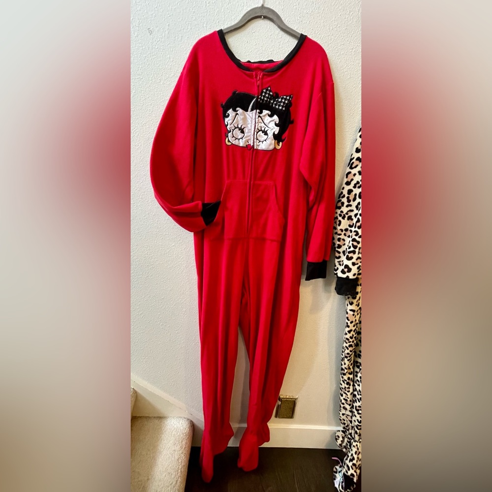 XL Betty Boop Adult one-piece footed pajamas
